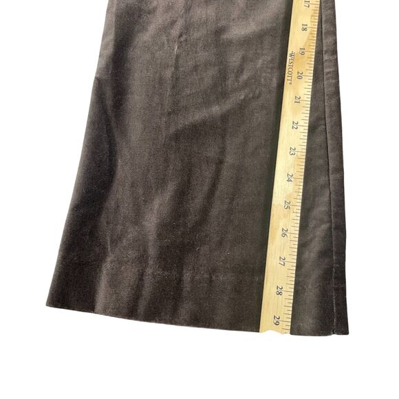 Women's Stretch Brown Velour Wide Leg Flare Dress Pants Size 6 Mid Rise Office - Picture 3 of 7